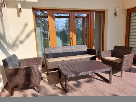 Zestaw ogrodowy z podnoszonym stołem Meblobranie S3L brąz