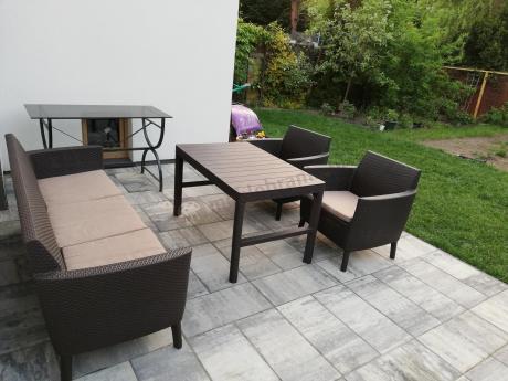 Zestaw ogrodowy z podnoszonym stołem Meblobranie S3L brąz