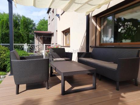 Zestaw ogrodowy z podnoszonym stołem Meblobranie S3L brąz