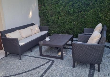 Zestaw ogrodowy z podnoszonym stołem Meblobranie S3L brąz