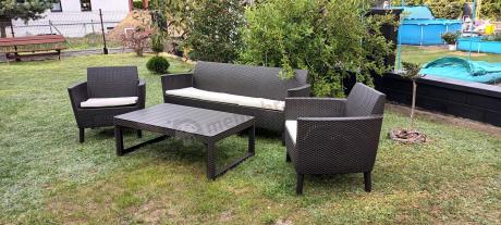 Zestaw ogrodowy z podnoszonym stołem Meblobranie S3L brąz