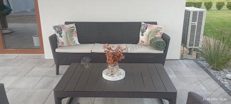 Zestaw ogrodowy z podnoszonym stołem Meblobranie S3L brąz