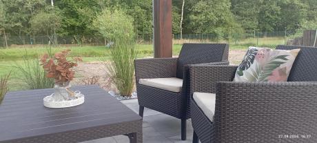 Zestaw ogrodowy z podnoszonym stołem Meblobranie S3L brąz