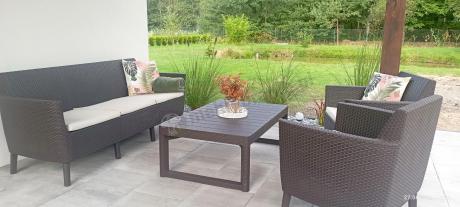 Zestaw ogrodowy z podnoszonym stołem Meblobranie S3L brąz