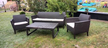 Zestaw ogrodowy z podnoszonym stołem Meblobranie S3L brąz