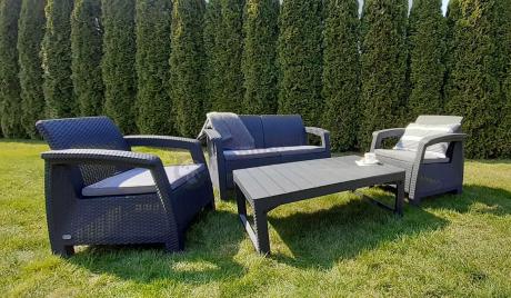 Zestaw ogrodowy z podnoszonym stolikiem Corfu Set Lyon Grafitowy