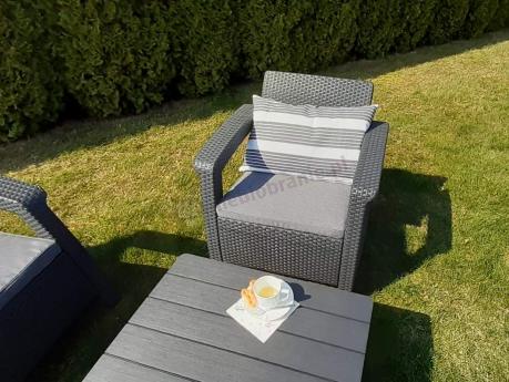 Zestaw ogrodowy z podnoszonym stolikiem Corfu Set Lyon Grafitowy