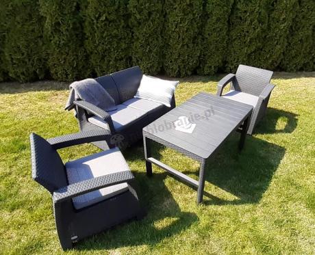 Zestaw ogrodowy z podnoszonym stolikiem Corfu Set Lyon Grafitowy