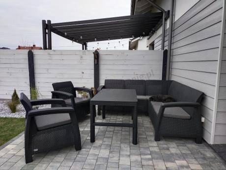 Zestaw ogrodowy z podnoszonym stolikiem Corfu Set Lyon Grafitowy