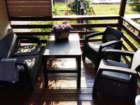 Zestaw ogrodowy z podnoszonym stolikiem Corfu Set Lyon Grafitowy