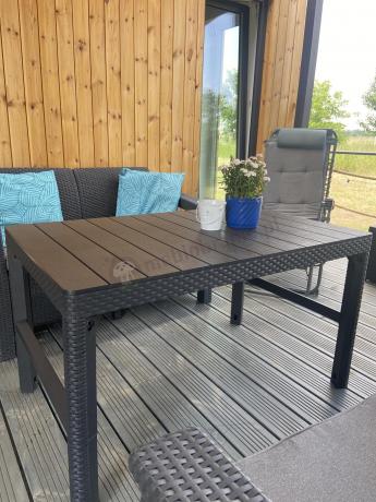 Zestaw ogrodowy z podnoszonym stolikiem Corfu Set Lyon Grafitowy