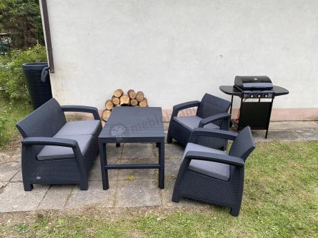 Zestaw ogrodowy z podnoszonym stolikiem Corfu Set Lyon Grafitowy