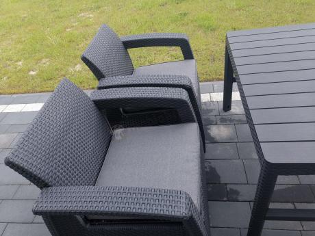 Zestaw ogrodowy z podnoszonym stolikiem Corfu Set Lyon Grafitowy