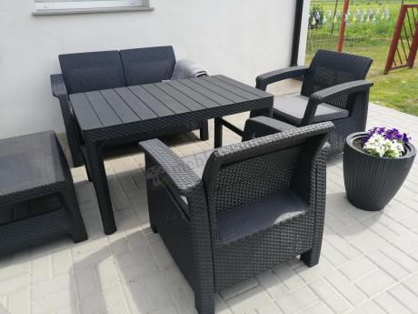 Zestaw ogrodowy z podnoszonym stolikiem Corfu Set Lyon Grafitowy