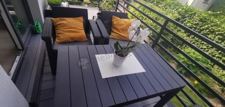 Zestaw ogrodowy z podnoszonym stolikiem Corfu Set Lyon Grafitowy