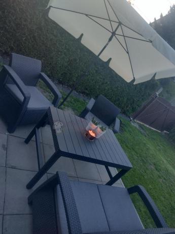 Zestaw ogrodowy z podnoszonym stolikiem Corfu Set Lyon Grafitowy