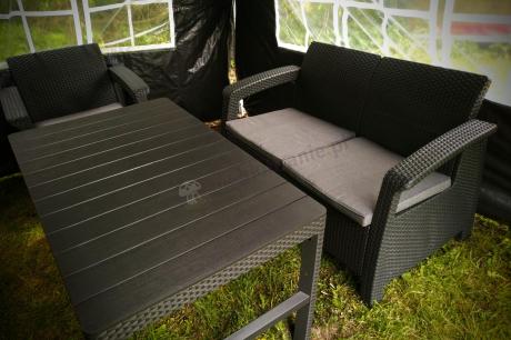 Zestaw ogrodowy z podnoszonym stolikiem Corfu Set Lyon Grafitowy