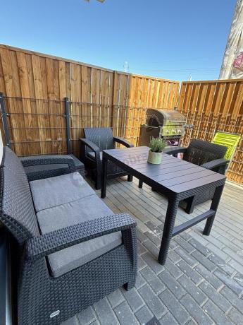 Zestaw ogrodowy z podnoszonym stolikiem Corfu Set Lyon Grafitowy