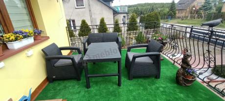 Zestaw ogrodowy z podnoszonym stolikiem Corfu Set Lyon Grafitowy