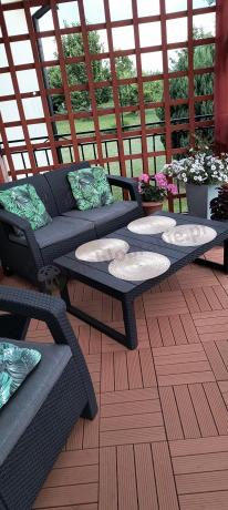 Zestaw ogrodowy z podnoszonym stolikiem Corfu Set Lyon Grafitowy