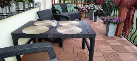 Zestaw ogrodowy z podnoszonym stolikiem Corfu Set Lyon Grafitowy