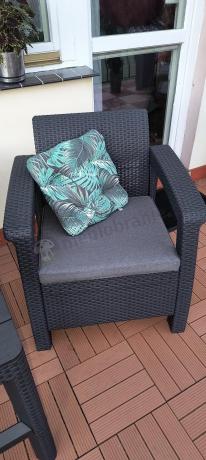 Zestaw ogrodowy z podnoszonym stolikiem Corfu Set Lyon Grafitowy