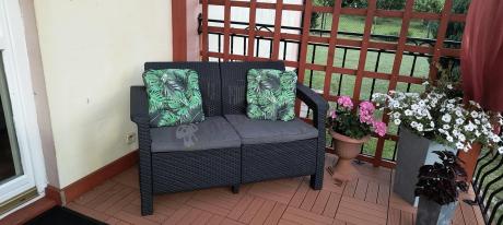 Zestaw ogrodowy z podnoszonym stolikiem Corfu Set Lyon Grafitowy