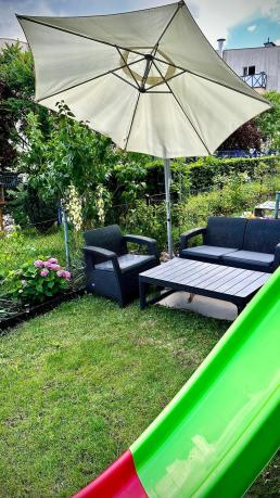 Zestaw ogrodowy z podnoszonym stolikiem Corfu Set Lyon Grafitowy