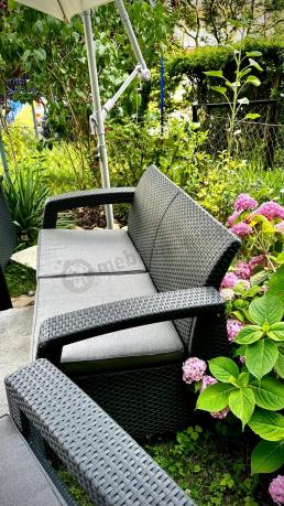 Zestaw ogrodowy z podnoszonym stolikiem Corfu Set Lyon Grafitowy