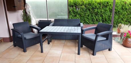 Zestaw ogrodowy z podnoszonym stolikiem Corfu Set Lyon Grafitowy