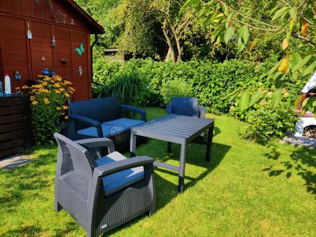 Zestaw ogrodowy z podnoszonym stolikiem Corfu Set Lyon Grafitowy