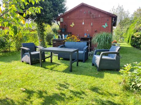 Zestaw ogrodowy z podnoszonym stolikiem Corfu Set Lyon Grafitowy