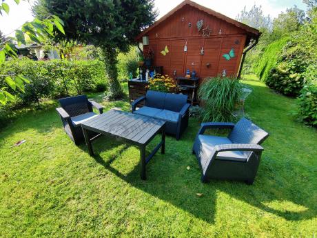 Zestaw ogrodowy z podnoszonym stolikiem Corfu Set Lyon Grafitowy