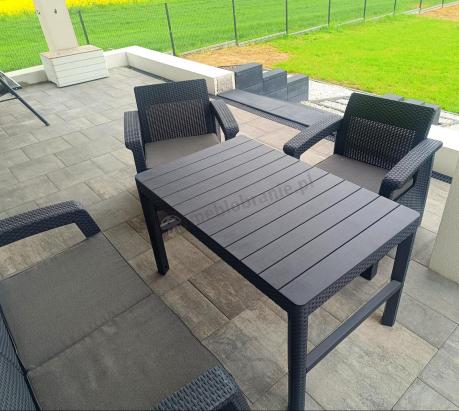 Zestaw ogrodowy z podnoszonym stolikiem Corfu Set Lyon Grafitowy