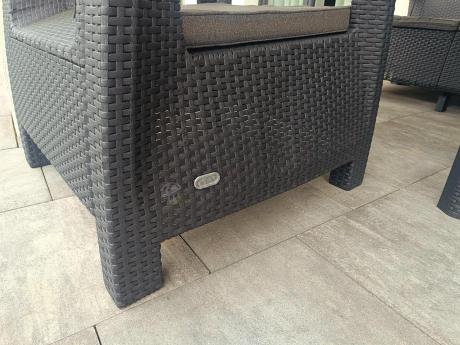 Zestaw ogrodowy z podnoszonym stolikiem Corfu Set Lyon Grafitowy