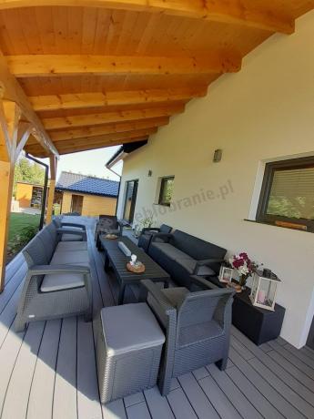 Zestaw ogrodowy z podnoszonym stolikiem Corfu Set Lyon Max Grafitowy + pufy