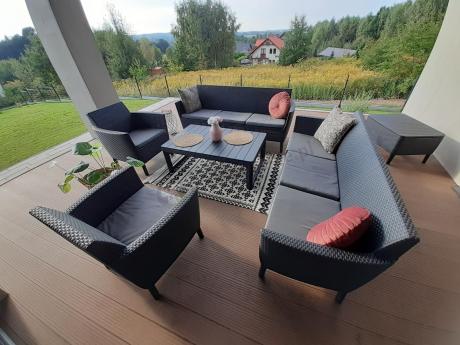 Zestaw ogrodowy z podnoszonym stolikiem