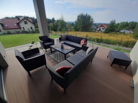 Zestaw ogrodowy z podnoszonym stolikiem