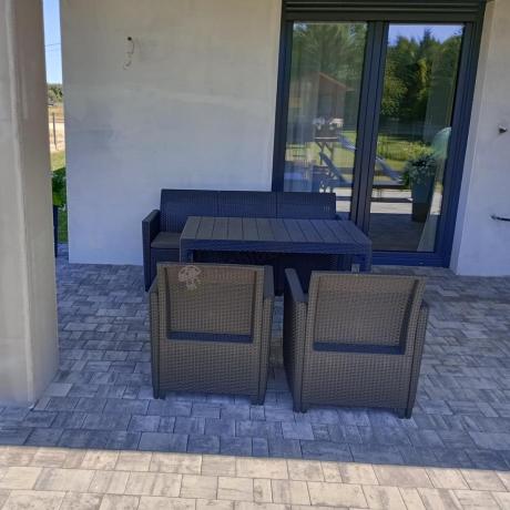 Zestaw ogrodowy z sofą, 2 fotelami i stołem podnoszonym K3L grafit