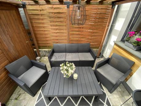 Zestaw ogrodowy z sofą, 2 fotelami i stołem podnoszonym K3L grafit