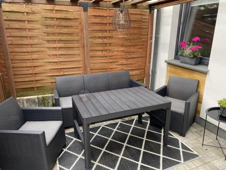 Zestaw ogrodowy z sofą, 2 fotelami i stołem podnoszonym K3L grafit