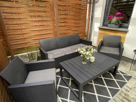 Zestaw ogrodowy z sofą, 2 fotelami i stołem podnoszonym K3L grafit