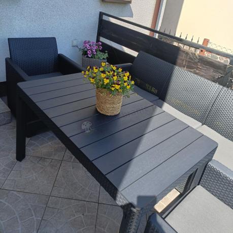 Zestaw ogrodowy z sofą, 2 fotelami i stołem podnoszonym K3L grafit
