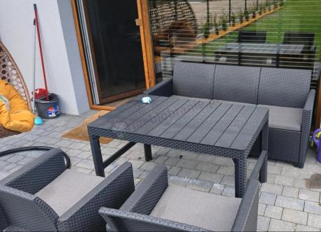 Zestaw ogrodowy z sofą, 2 fotelami i stołem podnoszonym K3L grafit