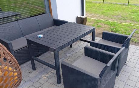 Zestaw ogrodowy z sofą, 2 fotelami i stołem podnoszonym K3L grafit