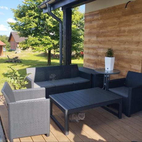 Zestaw ogrodowy z sofą, 2 fotelami i stołem podnoszonym K3L grafit