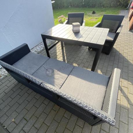 Zestaw ogrodowy z sofą, 2 fotelami i stołem podnoszonym K3L grafit