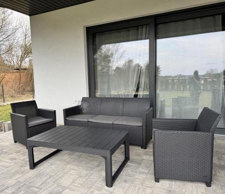 Zestaw ogrodowy z sofą, 2 fotelami i stołem podnoszonym K3L grafit