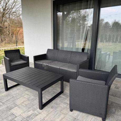 Zestaw ogrodowy z sofą, 2 fotelami i stołem podnoszonym K3L grafit