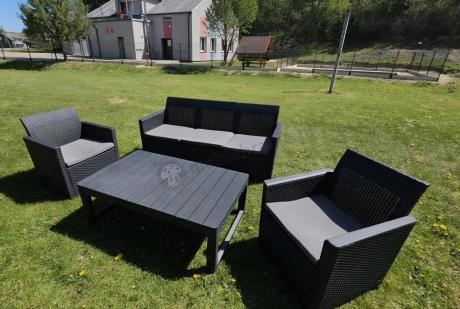 Zestaw ogrodowy z sofą, 2 fotelami i stołem podnoszonym K3L grafit